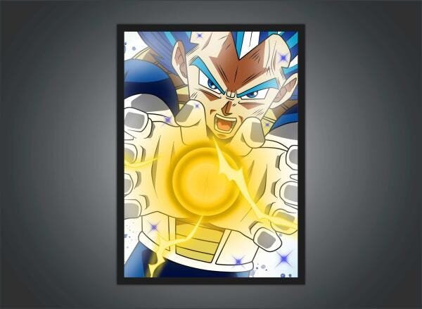 Quadro Dragon Ball Vegeta Anime Desenho com Moldura G015 - 3