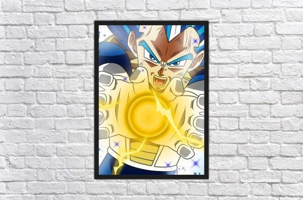 Quadro Dragon Ball Vegeta Anime Desenho com Moldura G015 - 4