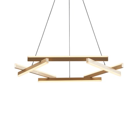 Lustre Pendente Nordecor Wida 2788 Preto / Ouro Champagne Led Bivolt Preto / Ouro Champagne 2788
