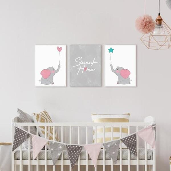 Quadro infantil sweet home baby decorativo ( doce lar ) 22x30 - 2