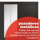 Ver imagem 7 de Guarda-Roupa Casal 4 Portas Cadis Touch Móveis Preto/Amêndola