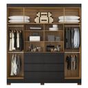 Ver imagem 4 de Guarda-Roupa Casal 4 Portas Cadis Touch Móveis Preto/Amêndola