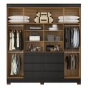 Ver imagem 4 de Guarda-Roupa Casal 4 Portas Cadis Touch Móveis Preto/Amêndola