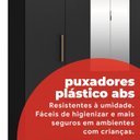 Ver imagem 6 de Guarda-Roupa Casal 4 Portas Cadis Touch Móveis Preto/Amêndola