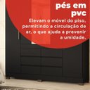 Ver mais imagens de Guarda-Roupa Casal 4 Portas Cadis Touch Móveis Preto/Amêndola