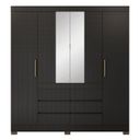 Ver imagem 2 de Guarda-Roupa Casal 4 Portas Cadis Touch Móveis Preto/Amêndola