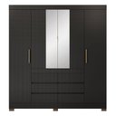 Ver imagem 2 de Guarda-Roupa Casal 4 Portas Cadis Touch Móveis Preto/Amêndola
