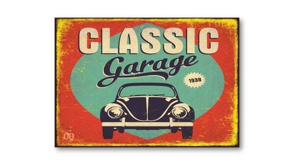 Quadro Decorativo Company Art Fusca1 30X40Cm Em Metal - 1