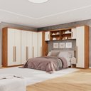 Ver imagem 1 de Guarda-Roupa Modulado 6 Peças 9 Portas 3 Gavetas Texas Marrom/Cinamomo/Off White Arenas
