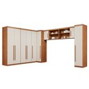 Ver imagem 2 de Guarda-Roupa Modulado 6 Peças 9 Portas 3 Gavetas Texas Marrom/Cinamomo/Off White Arenas