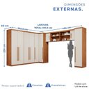 Ver imagem 3 de Guarda-Roupa Modulado 6 Peças 9 Portas 3 Gavetas Texas Marrom/Cinamomo/Off White Arenas