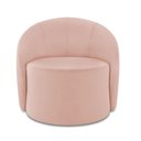 Ver imagem 5 de Poltrona Decorativa Orgânica Giratória Kit 2 Lua Veludo Rosê D03 - D’Rossi
