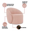 Ver imagem 3 de Poltrona Decorativa Orgânica Giratória Kit 2 Lua Veludo Rosê D03 - D’Rossi