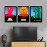 Kit 3 Quadros Star Wars Com Moldura A3 - 32 X 43 Cm - 3
