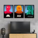 Ver imagem 3 de Kit 3 Quadros Star Wars Com Moldura A3 - 32 X 43 Cm