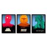 Kit 3 Quadros Star Wars Com Moldura A3 - 32 X 43 Cm - 1