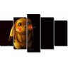 Quadro Decorativo Desenho Pikachu 5 Peças - 1
