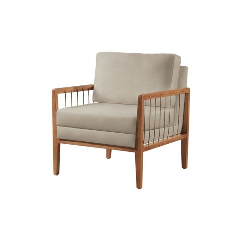 Poltrona Decorativa Couro Ecológico Offwhite Lola