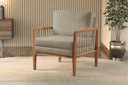 Ver imagem 2 de Poltrona Decorativa Couro Ecológico Offwhite Lola