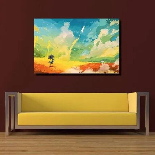 Quadro Abstratos Criança Guarda-Chuva Para Sala E Quarto - 4