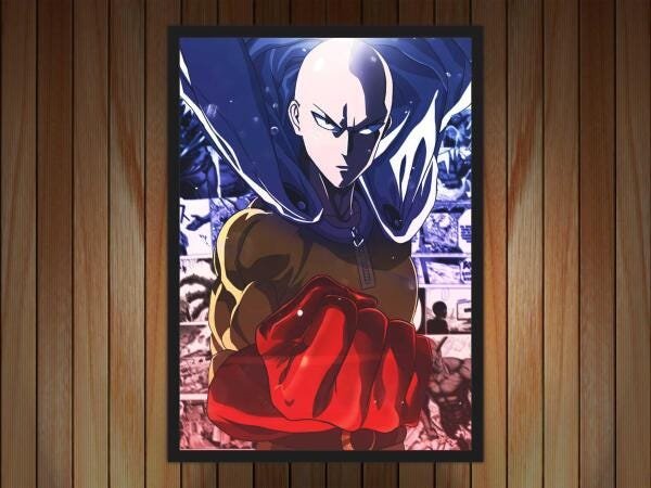 Quadro Anime One Punch Man Desenho com Moldura G01 - 4