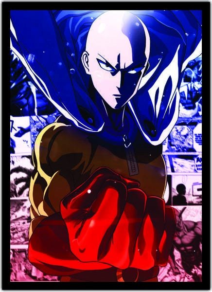 Quadro Anime One Punch Man Desenho com Moldura G01 - 1