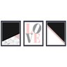 Kit 3 Quadros Com Moldura Love Abstrato Para Quarto Sala - 2