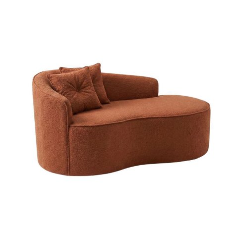 Sofá Orgânico Curvo Feijão Confortável Sala Estúdio Amore Bouclê Terracota - Montanari's Decor