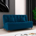 Ver imagem 2 de Sofá Cama Day 185cm Reclinável Manual Veludo Azul - Sallar Home