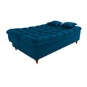 Ver imagem 5 de Sofá Cama Day 185cm Reclinável Manual Veludo Azul - Sallar Home