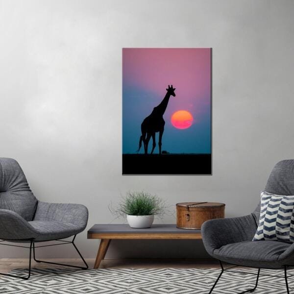 Quadro Decorativo Girafa Africa 1 Peça - 2
