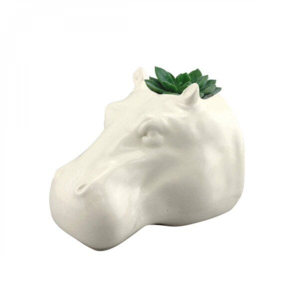 Cachepot Cerâmica Animals Head Hippo Urban - 1