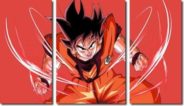 Quadro Decorativo Dragon Ball Z Goku Sayajin 2 Peças M20