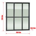 Ver imagem 4 de Porta Correr 3F.Móv.1/3 210 x 150 Elite c/Fechadura Tetra V.Liso Preto Brimak