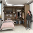 Ver imagem 3 de Quarto de Canto Solteiro com Guarda Roupas Cabeceira e Mesa de Cabeceira Paris Luciane Móveis