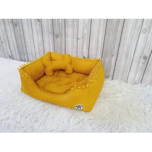 Cama Cabana Pet Amarelo Mostarda Tenda G Toca Cachorro Gato Almofada Lavavel Totalmente Desmontavel