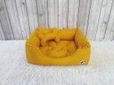 Ver imagem 2 de Cama Cabana Pet Amarelo Mostarda Tenda G Toca Cachorro Gato Almofada Lavavel Totalmente Desmontavel