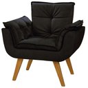 Ver imagem 2 de Kit Poltrona Decorativa Mona Luxo Suede Preta Recepção