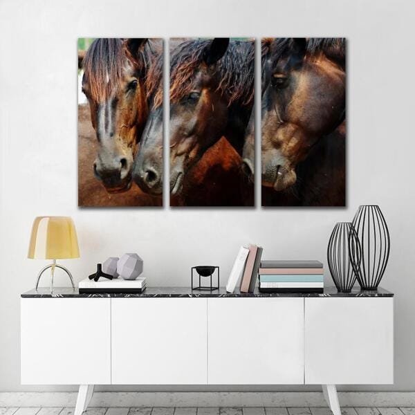 Quadro 3 Cavalos Kit 3 Peças - 1