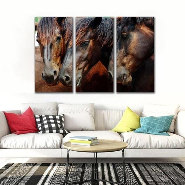 Quadro 3 Cavalos Kit 3 Peças - 2
