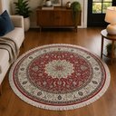 Ver imagem 1 de Tapete Belga Saturno Redondo 1,60x1,60cm 144C301220 Vermelho Abtex