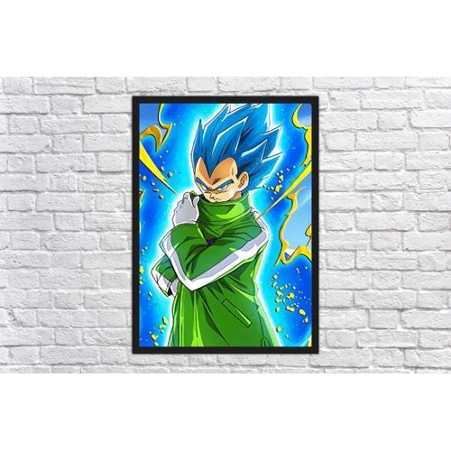 Quadro Dragon Ball Vegeta Anime Desenho Com Moldura G012