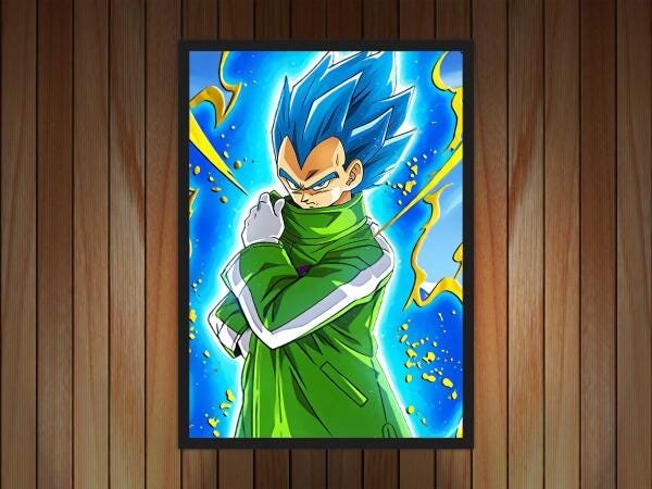 Quadro Dragon Ball Vegeta Anime Desenho Com Moldura G012 - 4