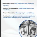 Ver imagem 3 de Conjunto Mesa Alta Bar Bistrô Quadrada Vidro 2 Bancos Estofado Don Castro Decor