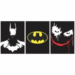 Quadro Batman e Coringa Logo 3 peças 40x50 - 1