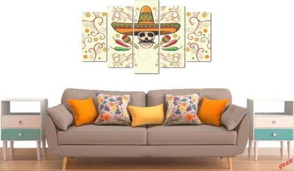 Quadro Decorativo Caveira Mexicana Varias Peças M2 - 2