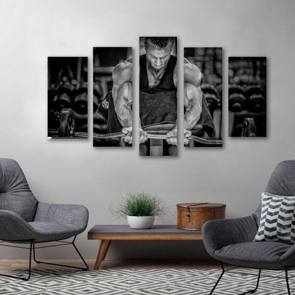 Quadro Decorativo Academia Esporte Musculação Varias Peças - 2