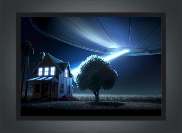 Quadro Disco Voador Ovni Extraterrestres Com Moldura G02 - 3