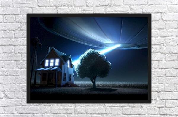 Quadro Disco Voador Ovni Extraterrestres Com Moldura G02 - 4