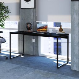 Mesa para Computador Diretor Estilo Industrial 1,50m Kuadra Preto Ônix - 2